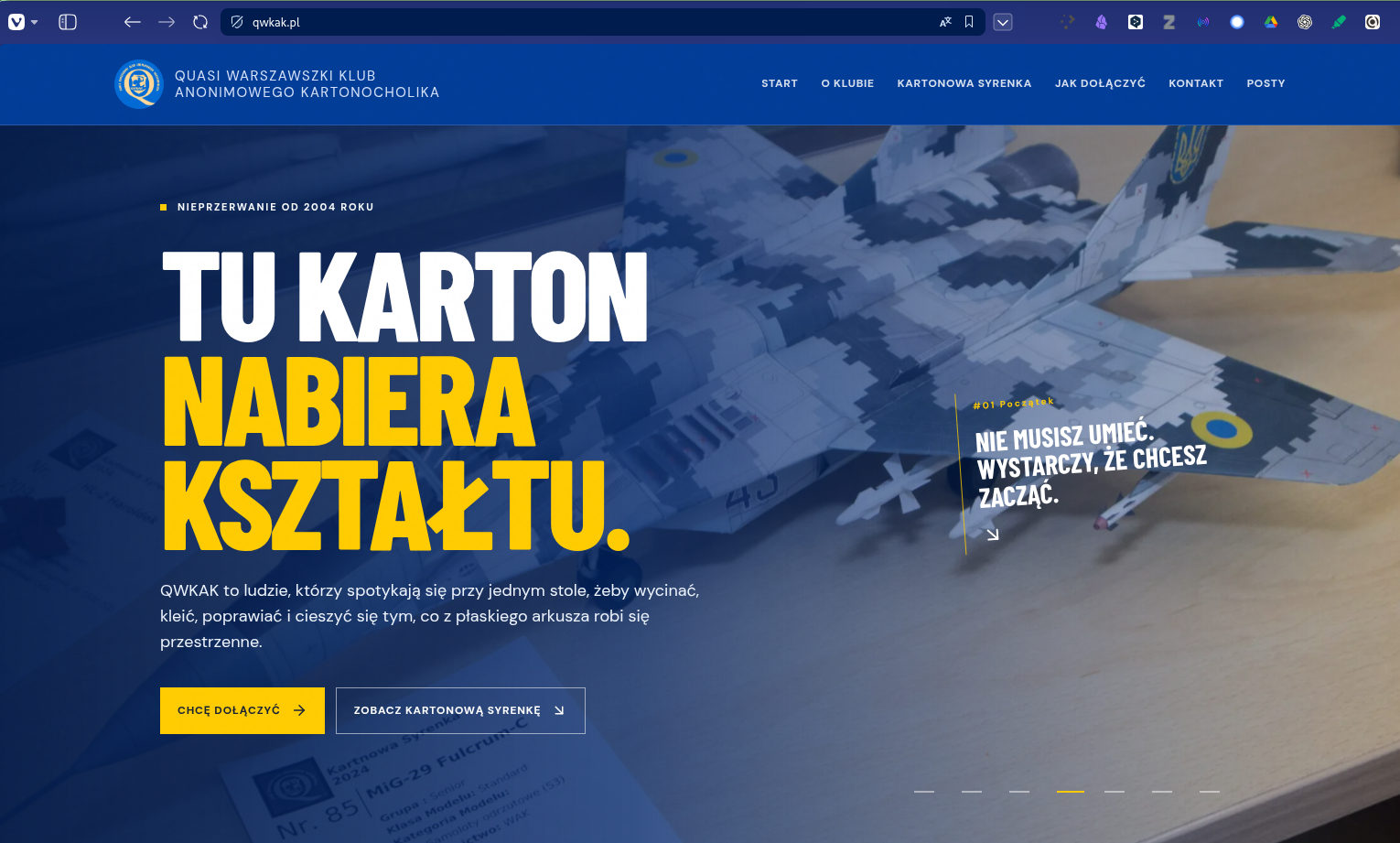 Jak zbudowaliśmy nowoczesny, rzemieślniczy serwis dla klubu modelarskiego w Astro 5 – Case Study QWKAK